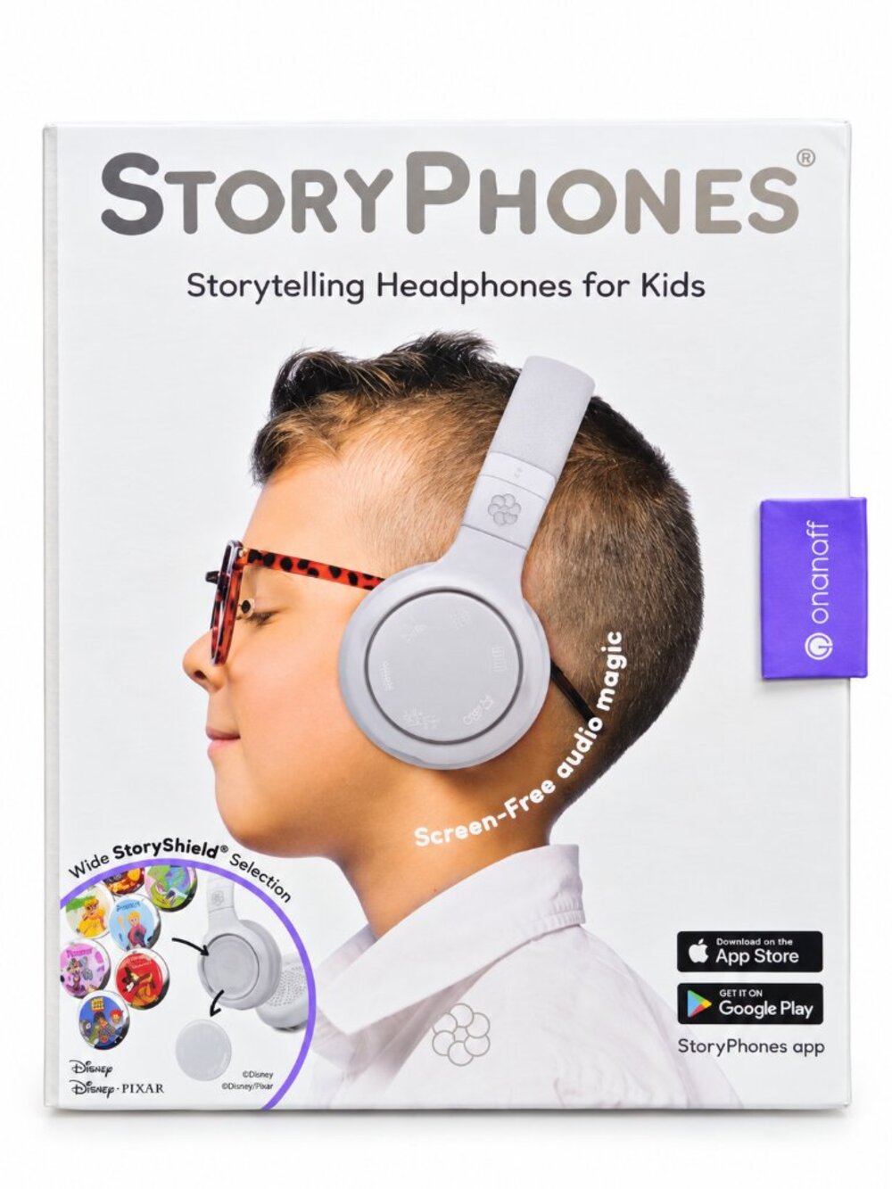 StoryPhones Kids Storytelling Headphones Bluetooth Screen-Free White / Gray